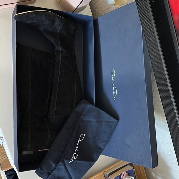 Oscar de la renta - black suede knee high boots size 7 1/2 - Picture 11 of 14